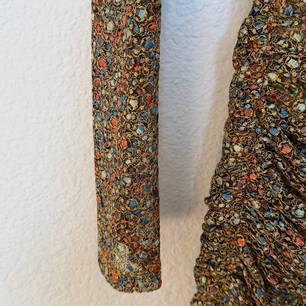Ramy Brook Gold Sequin Long Sleeve Dress - Picture 3 of 5